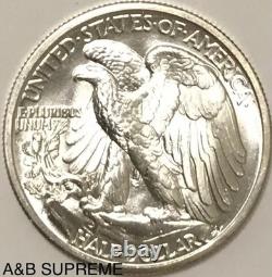 1944 D Walking Liberty Half Dollar From Obw Roll Choice-gem Bu Unc. 90% Silver