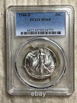 1944-D Walking Liberty Half Dollar PCGS MS-65 Nice Blast White Coin Flashy