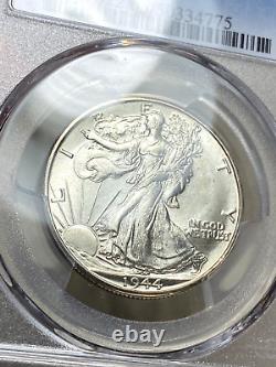 1944-D Walking Liberty Half Dollar PCGS MS-65 Nice Blast White Coin Flashy