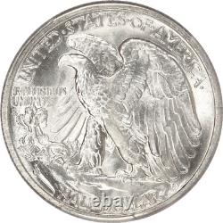 1944-D Walking Liberty Silver Half Dollar 50c, PCGS MS65, Nice White Coin