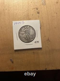1944 D silver walking liberty half dollar coin