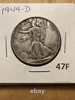 1944 D silver walking liberty half dollar coin