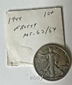 1944 Frosty Walking Liberty Half Dollar NGC MS 64-Philadelphia