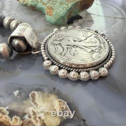 1944 Genuine 90% Silver US Walking Liberty Half Dollar Decorated Unisex Pendant