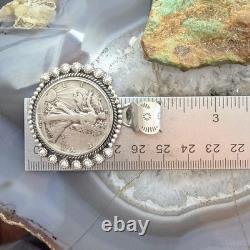 1944 Genuine 90% Silver US Walking Liberty Half Dollar Decorated Unisex Pendant