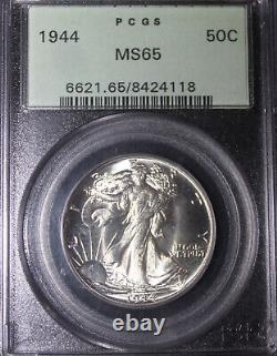 1944 MS65 Walking Liberty Half Dollar, PCGS 8424118