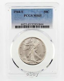 1944-S 50C Walking Liberty Half Dollar Graded by PCGS as MS65