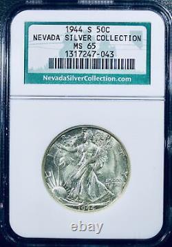 1944-S Liberty Walking Half Dollar NGC MS-65 Nevada Silver Collection