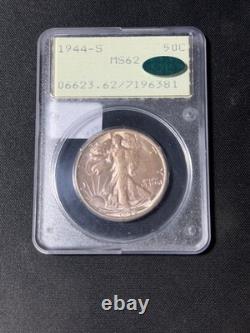 1944-S PCGS MS62 CAC Rattler Walking Liberty Half Old Green Holder