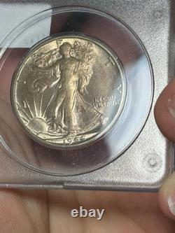 1944-S PCGS MS62 CAC Rattler Walking Liberty Half Old Green Holder