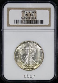 1944 S Walking Liberty Half Dollar Ngc Ms63 Super Smooth Silver Satin With A
