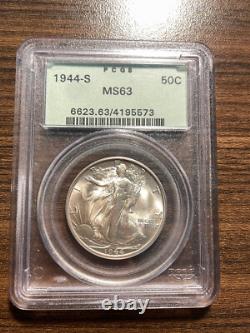1944-S Walking Liberty Silver Half Dollar 50C PCGS MS 63 Walker OLD GREEN HOLDER