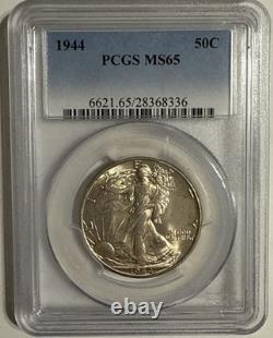 1944 WALKING LIBERTY Half Dollar Coin PCGS MS65 50C