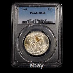 1944 Walking Liberty Half Dollar 50c PCGS GRADED MS65 Coppery Toning