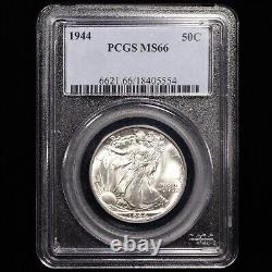 1944 Walking Liberty Half Dollar 50c PCGS GRADED MS66 HIGH LUSTER