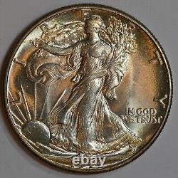 1944 Walking Liberty Half Dollar, Gem Brilliant Uncirculated, Bright White C7065