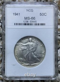 1944 Walking Liberty Half Dollar MS-66 NGC Graded Coin