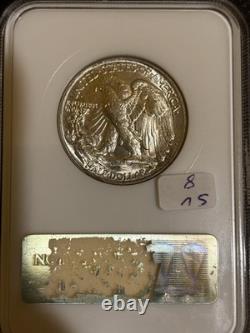 1944 Walking Liberty Silver Half Dollar 50C Old Fatty Holder NGC MS64