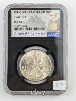1944 Walking Liberty Silver Half Dollar MS64 NGC Original Bag Relic Label