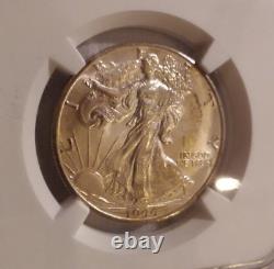 1944-d Ngc Ms66+ Plus Walking Liberty Half Dollar Superb Mint State