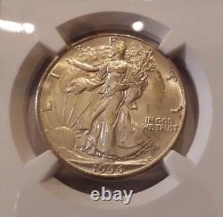 1944-d Ngc Ms66+ Plus Walking Liberty Half Dollar Superb Mint State