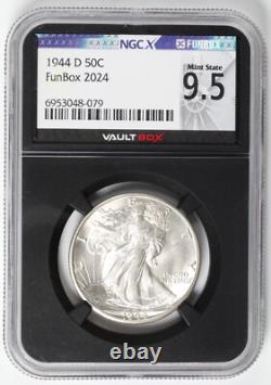 1944-d Silver Walking Liberty Half Dollar Ngcx 9.5 Ngc Ms 65