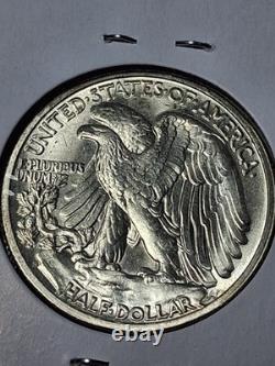 1944-s Walking Liberty Half Dollar. Ms/ Bu/ Choice Almost Gem. ++++