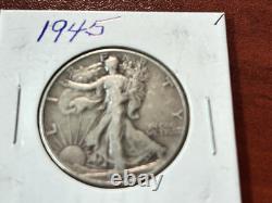 1945,1944 & 1943 Walking Liberty Half Dollars 90% Silver Circulated NICE