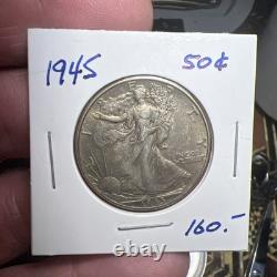 1945 50C Walking Liberty Half Dollar