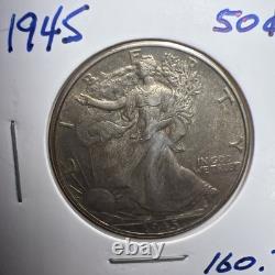 1945 50C Walking Liberty Half Dollar