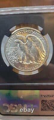 1945 D 50c Waking Liberty Half Dollar Golden Crescent Toner! MS65/ VaultBox 9.5