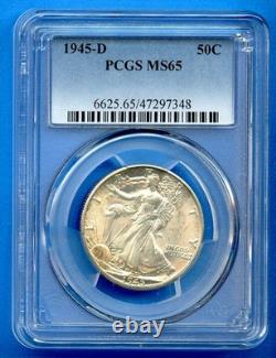 1945 D PCGS MS65 Walking Liberty Silver Half Dollar 50c US Mint 1945-D MS-65