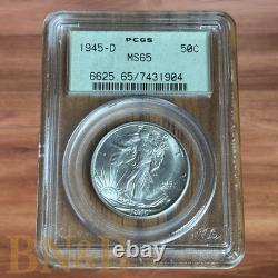 1945-D PCGS Walking Liberty Half MS65 OGH