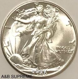 1945 D Walking Liberty Half Dollar From Obw Roll Choice-gem Bu Unc. 90% Silver
