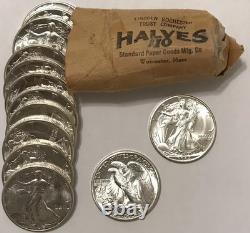 1945 D Walking Liberty Half Dollar From Obw Roll Choice-gem Bu Unc. 90% Silver