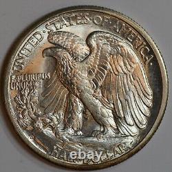 1945 D Walking Liberty Half Dollar Gem Brilliant Uncirculated Bright White C7066
