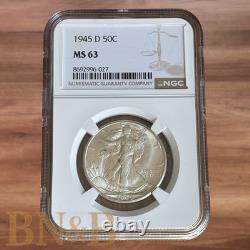 1945 D Walking Liberty Half Dollar NGC MS63