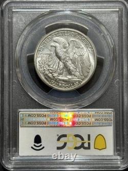1945 D Walking Liberty Silver Half Dollar Mint State Coin Pcgs Ms 64+