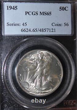 1945 MS65 Walking Liberty Half Dollar, PCGS 4857121