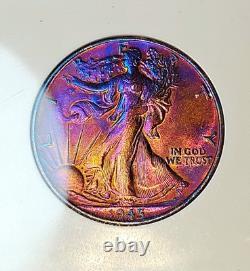 1945-P Walking Liberty Half Dollar MS67 Toning