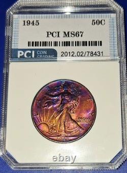 1945-P Walking Liberty Half Dollar MS67 Toning