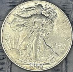 1945-P Walking Liberty Silver Half Dollar Missing Designer's Initials FS-901