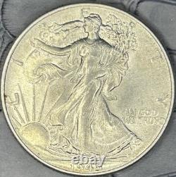 1945-P Walking Liberty Silver Half Dollar Missing Designer's Initials FS-901