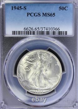 1945-S MS65 Walking Liberty Half Dollar, PCGS 37410366