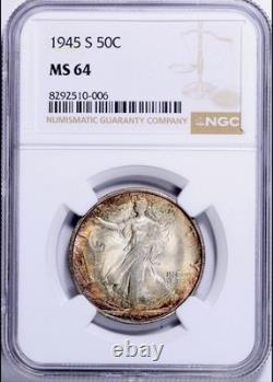 1945-S PCGS MS64 Walking Liberty Half Dollar NICELY Toned! #W888