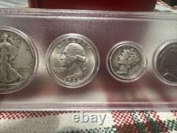 1945-S Walking Liberty, 1965-D Quarter, 1942 S Merc, 1935-S Buff, 1904 Indian