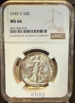 1945-S Walking Liberty Half Dollar NGC MS66 GEM