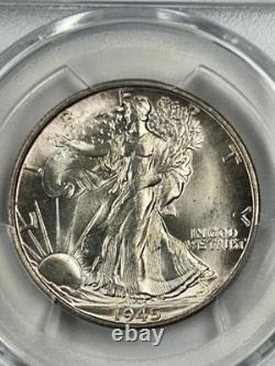 1945 S Walking Liberty Half Dollar PCGS MS65+ Subtle Lavender Toned