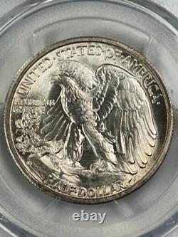 1945 S Walking Liberty Half Dollar PCGS MS65+ Subtle Lavender Toned
