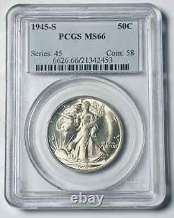 1945 S Walking Liberty Half Dollar PCGS MS-66